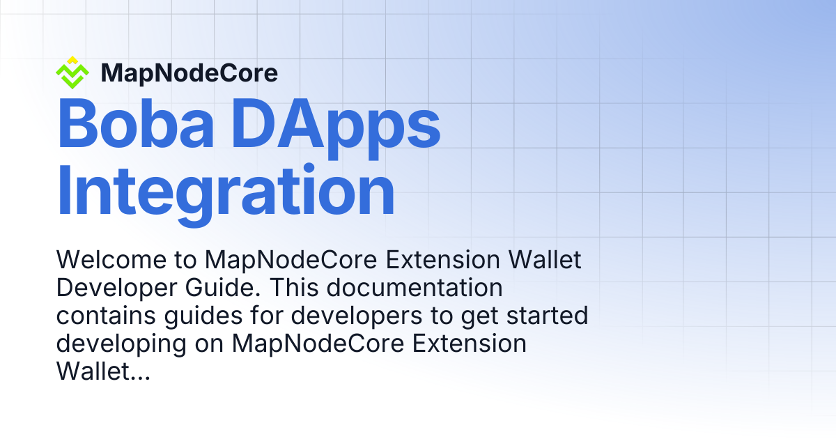 Boba DApps Integration | Map Node